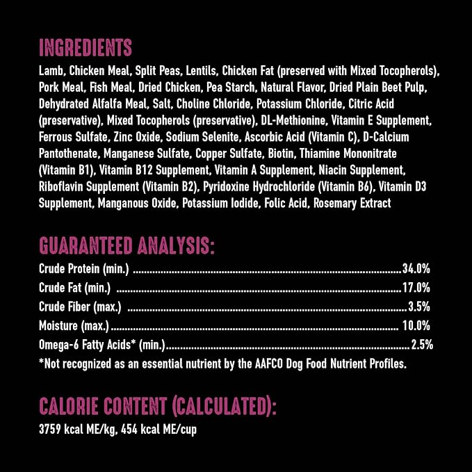 CRAVE Grain Free High Protein Adult Dry Dog Food with Lamb, 4 lb. Bag