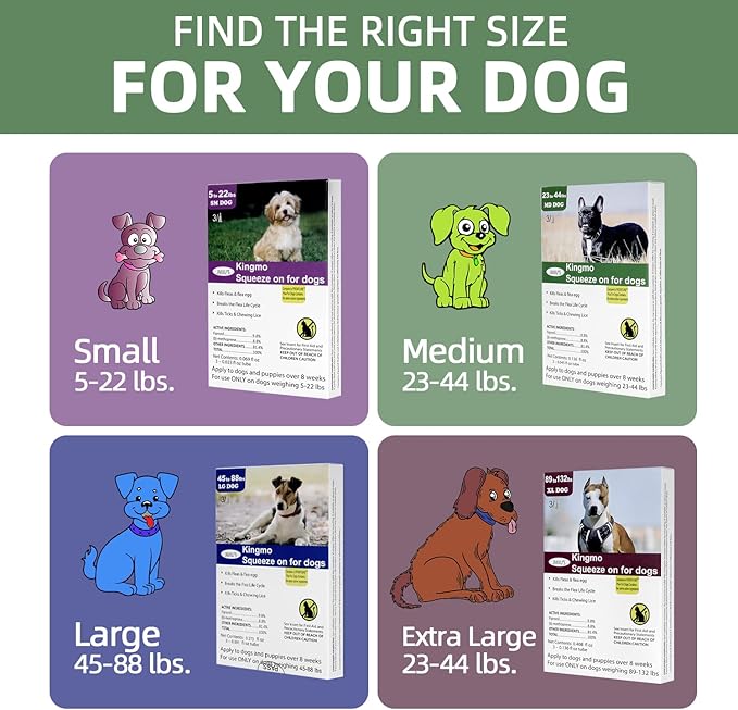 Flea and Tick Prevention for Dogs, Dogs Flea & Tick Treatment with Fipronil, Long-Lasting & Fast-Acting Topical Flea & Tick Control Drops (6 Dose, 5-22lbs)