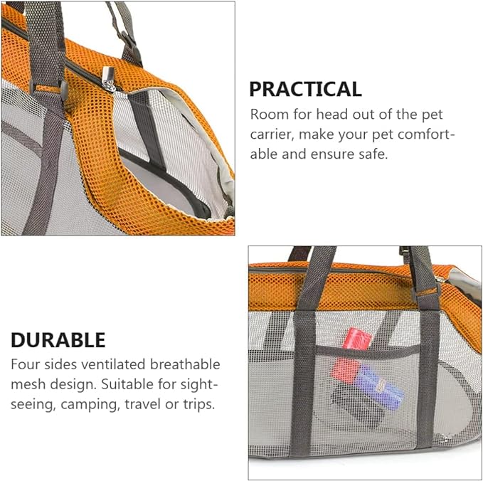 Pet Carrier Bag, Dog Purse, Cat Carrier Handbag with Breathable Mesh, Lightweight Panoramic Pet Bag for Small Dogs and Cats, Ideal Dog Travel Bag and Cat Transport Tote (15.7" x 7.9" x 8.7")