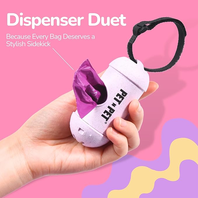 Pet N Pet Poop Bags for Dogs, 288 Counts Lavender Scented Dog Poop Bags with Leash Dispenser, USDA Certified 38% Plant Based & 62% PE Dog Waste Bags, Dog Poop Bags Rolls, Scented Dog Bags for Poop