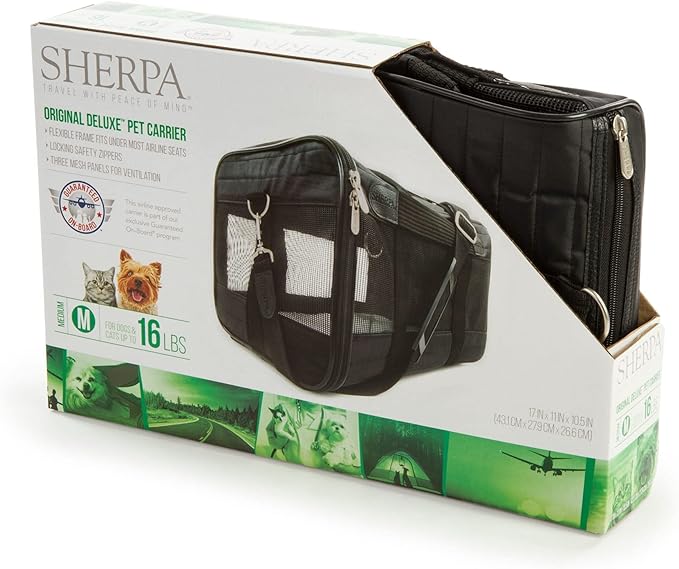 Sherpa® Original Deluxe™ Airline Approved Pet Carrier, Medium, Black