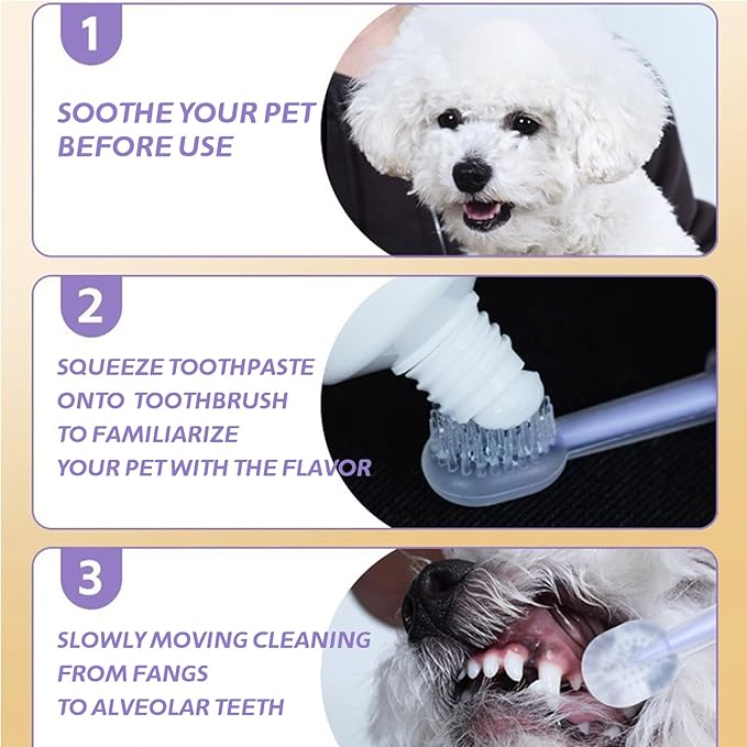 Dog Toothbrush Kit,8 Pcs Dog Cat Teeth Cleaning Finger Toothbrush for Dogs,3 Sided Pet Puppy Toothbrush and Finger Brush for Small Medium Large Dogs Cats Teeth,All in One Storage Case-Green
