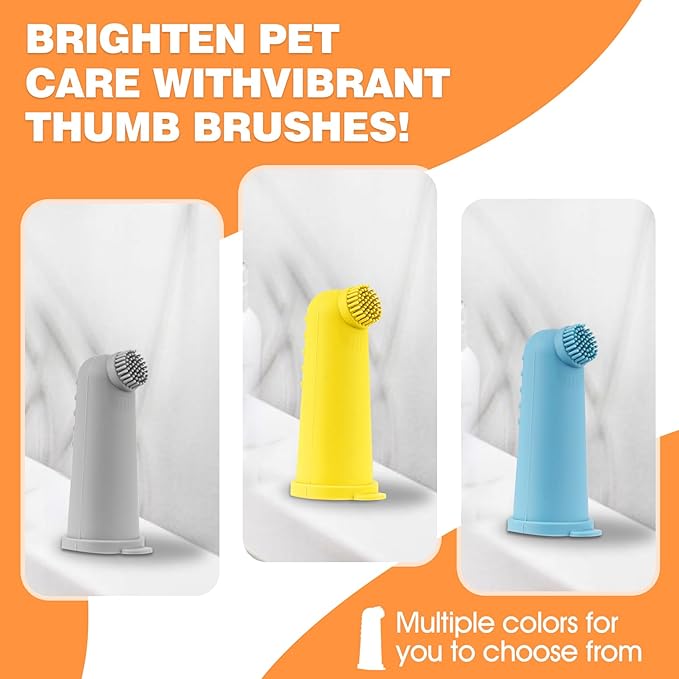 Pet Dental Care Kit: Complete Oral Hygiene with Specialized Brushes, Latest Thumb Brush Design, and Vibrant Colors!