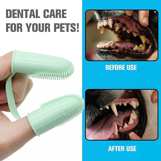 Dog Toothbrush Kit, 6Pack Dog Finger Toothbrush for Dog Teeth Cleaning&Dog Dental Care, Cat Toothbrush Dog Tooth Brush Puppy Toothbrush Pet Toothbrush (Blue (6-Pack))