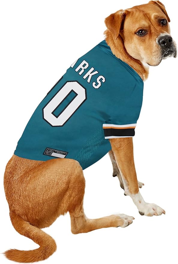 Pets First NHL San Jose Sharks Jersey for Dogs & Cats, Large. - Let Your Pet Be A Real NHL Fan!