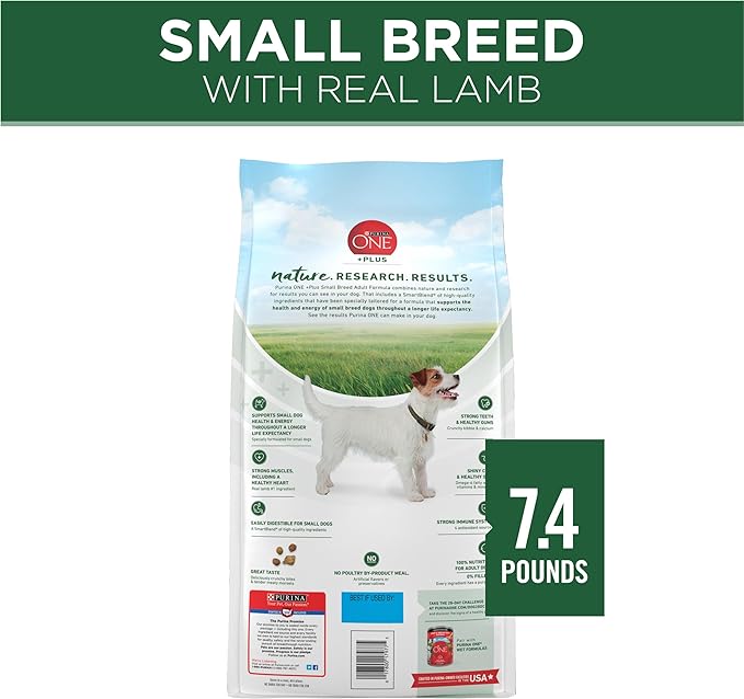 Purina ONE Plus Small Breed Lamb and Rice Formula Dry Dog Food - 7.4 lb. Bag