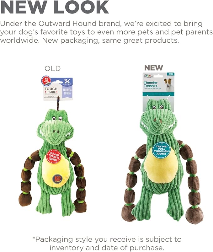 Charming Pet Thunda Tugga Gator Plush Squeaky Dog Tug Toy