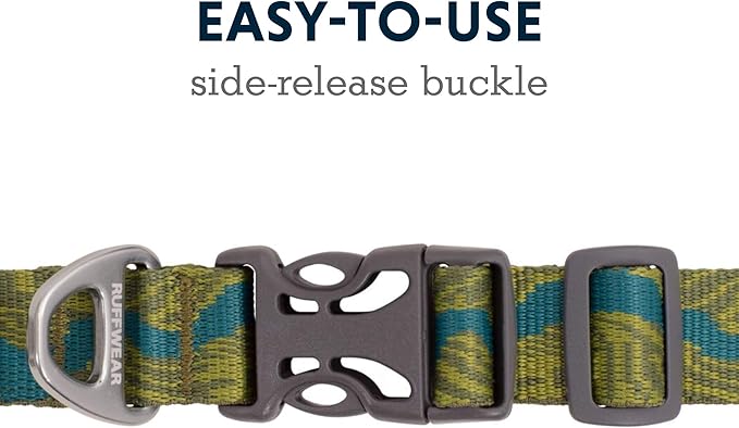 Ruffwear, Flat Out Dog Collar (Formerly Hoopie), Webbing Collar for Walking and Everyday Use, New River, 20"-26"