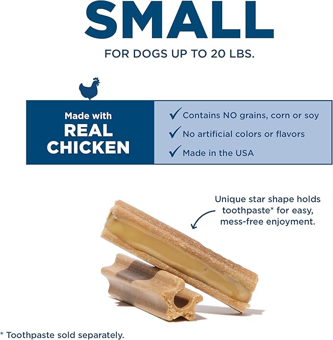 Bark Bright Dental Sticks for Small Dogs Chews, 5.82 oz, Count of 30