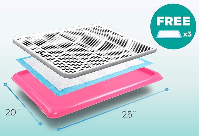 Pet Awesome Dog Potty Tray/Puppy Pee Pad Holder 25”x20” Indoor Wee Training for Small and Medium Dogs