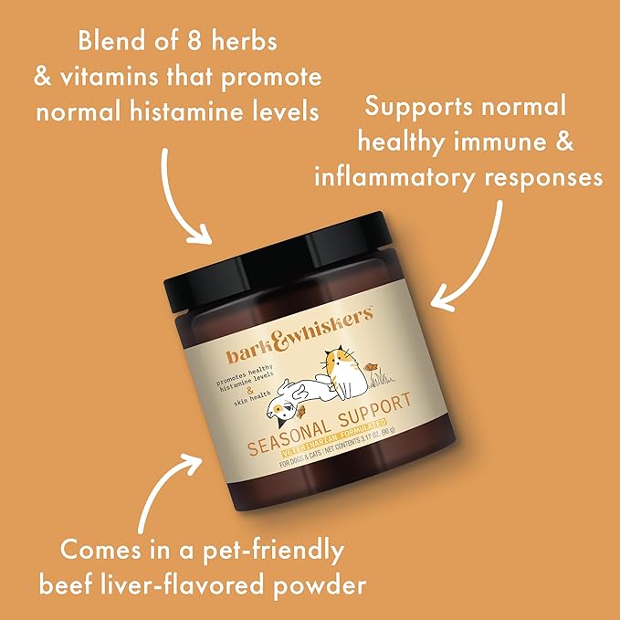 Bark & Whiskers Seasonal Support, 3.17 Oz. (90 g), 90 Scoops, Antioxidant and Immune Support, Veterinarian Formulated, Non-GMO, Dr. Mercola