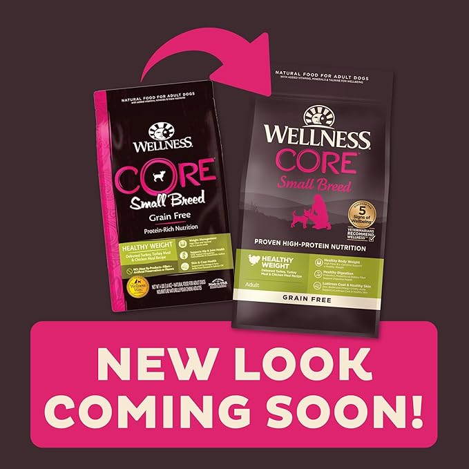 Wellness CORE Natural Grain Free Dry Dog Food, Small Breed Healthy Weight, 4-Pound Bag
