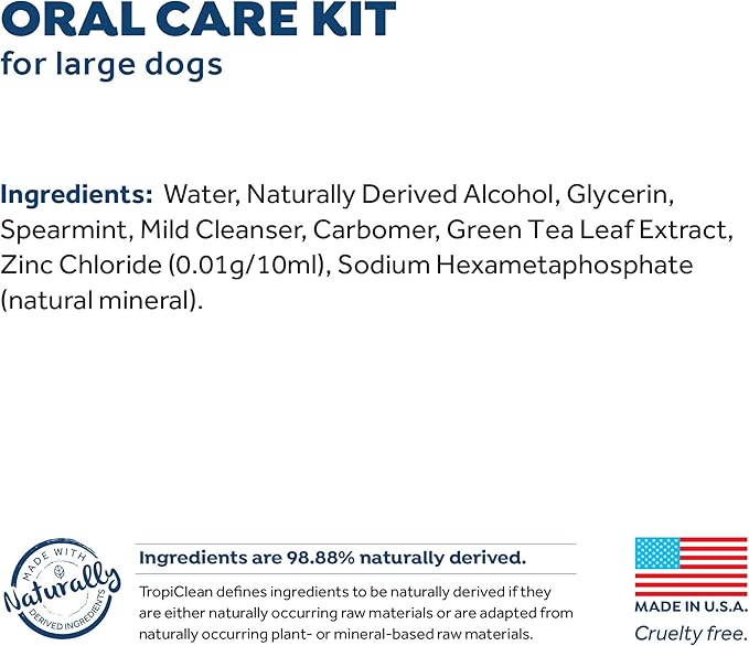 Fresh Breath Certified Wellness Collection Vet Strength Oral Care Kit for Large Dogs - Removes Plaque & Tartar - Freshens Bad Dog Breath - Teeth Cleaning Kit