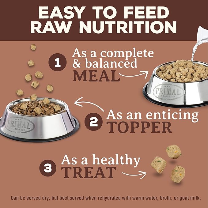 Primal Freeze Dried Dog Food Pronto, Pork; Scoop & Serve, Complete & Balanced Meal; Also Use As Topper or Treat; Premium, Healthy, Grain Free, High Protein Raw Dog Food (16 oz)