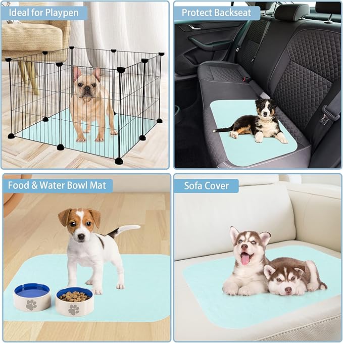 KOOLTAIL Washable Pee Pads for Dogs - Waterproof Dog Mat Non-Slip Puppy Potty Training Pads, Reusable Whelping Pads for Dog Crate PlayPen