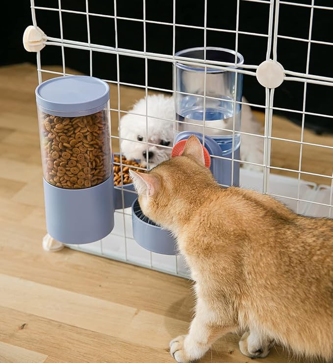 40oz Hanging Automatic Pet Food Water Dispenser, Cat Feeder and Water Dispenser, Cage Cat Food Bowl,Automatic Water Dispenser for Dogs Puppy Kitten Rabbit Chinchilla Hedgehog Ferret