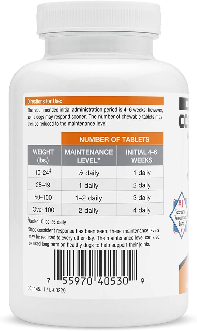 Nutramax Cosequin DS Joint Health Supplement for Dogs - With Glucosamine and Chondroitin, 132 Chewable Tablets
