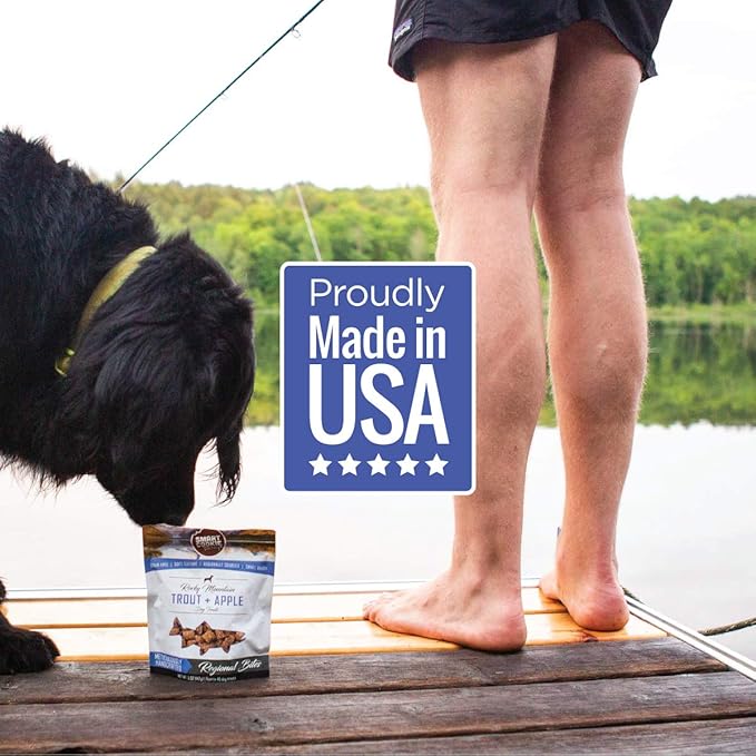 All Natural Dog Treats - Trout & Apple - Training Treats for Dogs with Allergies, Sensitive Stomachs - Soft Dog Treats, Grain Free, Chewy, Human-Grade, Made in USA - 5oz, Pack of 3