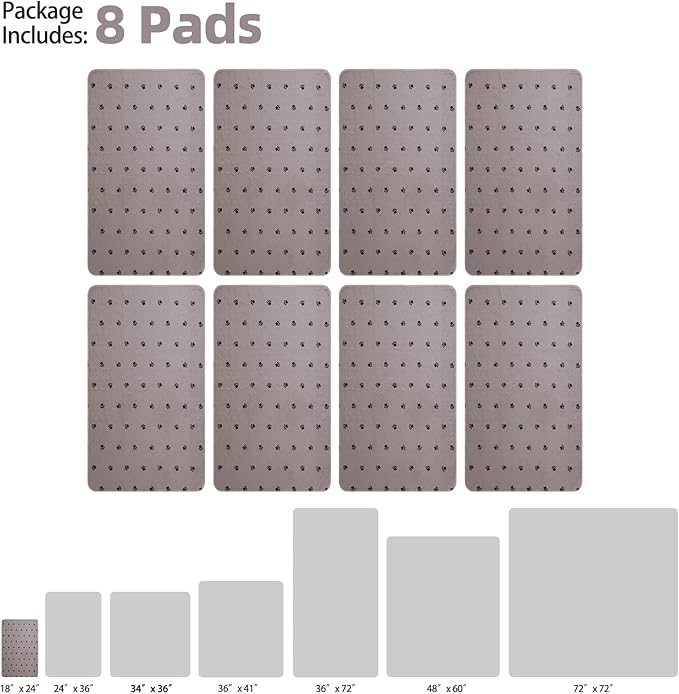PUPTECK Washable Pee Pads for Dogs - 8 Packs Waterproof Reusable Puppy Potty Training Pads Whelping Mat 18" x 24â- Fast Absorption Non-Slip Pet Food Feeding Mat - Pad for Small Animals