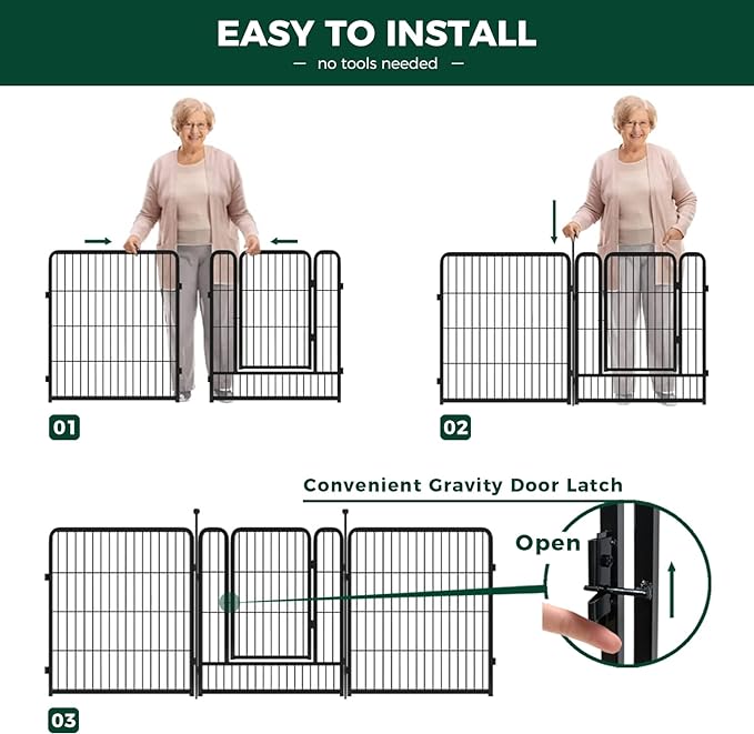 FXW Rollick Dog Playpen for Yard, RV CampingâPatented, 32 inch 8 Panels