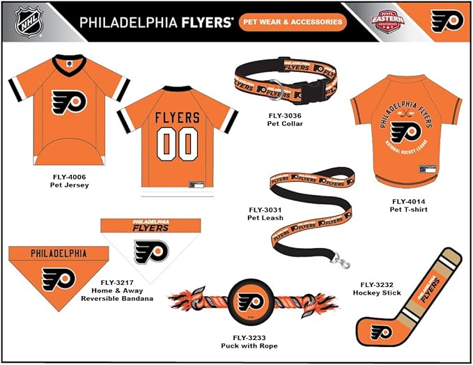 Pets First NHL Philadelphia Flyers Tee Shirt for Dogs & Cats, Medium. - are You A Hockey Fan? Let Your Pet Be an NHL Fan Too!