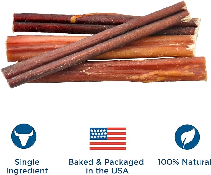 Best Bully Sticks 6 Inch Odor Free Bully Sticks for Dogs, 20 Pack, Bulk Bag 100% Natural, Grass-Fed Beef, Digestible Bully Bones, Grain and Rawhide Free, Odorless Dog Bully Sticks for Large Dogs