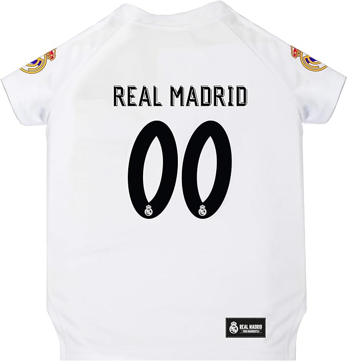 Real Madrid Jersey for DOGS & CATS Football Fan Jerseys, Bright Team colors, SIZE: Large