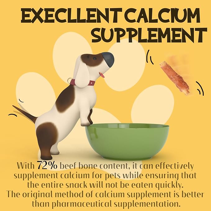 ASMPET Chicken Wrapped Beef Cartilage Dog Treats, Long Lasting High Calcium Chewy Dog Soft Bone, Non-Rawhide Puppy Treat Twist Sticks Rich in Protein for Small, Medium & Large Dogs