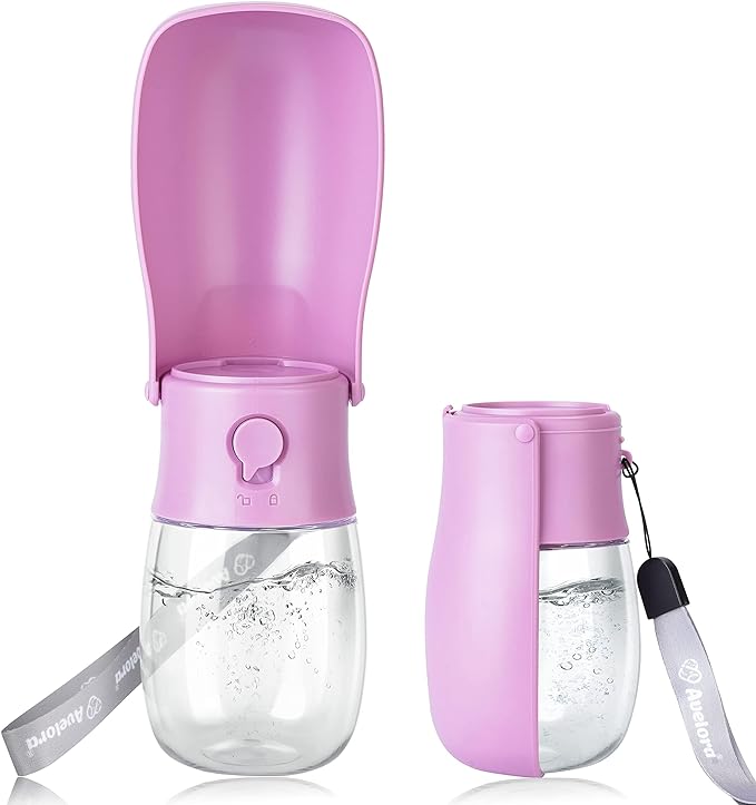 Foldable Dog Water Bottle,Portable Dog Water Dispenser,Outdoor Pet Water Bottle for Dog,Cat,Puppy,Walking,Hiking,Travel.Dishwasher Safe,Puppy Accessories,10oz