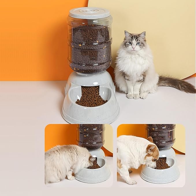Automatic Pet Feeder and Water Dispenser Gravity Feeder and Waterer Set, 3 Gallon/11L Water Large Capacity,12 Pound Food Capacity