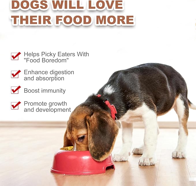 Dog Food Toppers Kibble Seasoning - Freeze Dried Fruit Vegetable 10 Kind Mixed Egg Yolk Powder High Protein Natural Delicious Treat Mix for Picky Eaters(8 Oz)