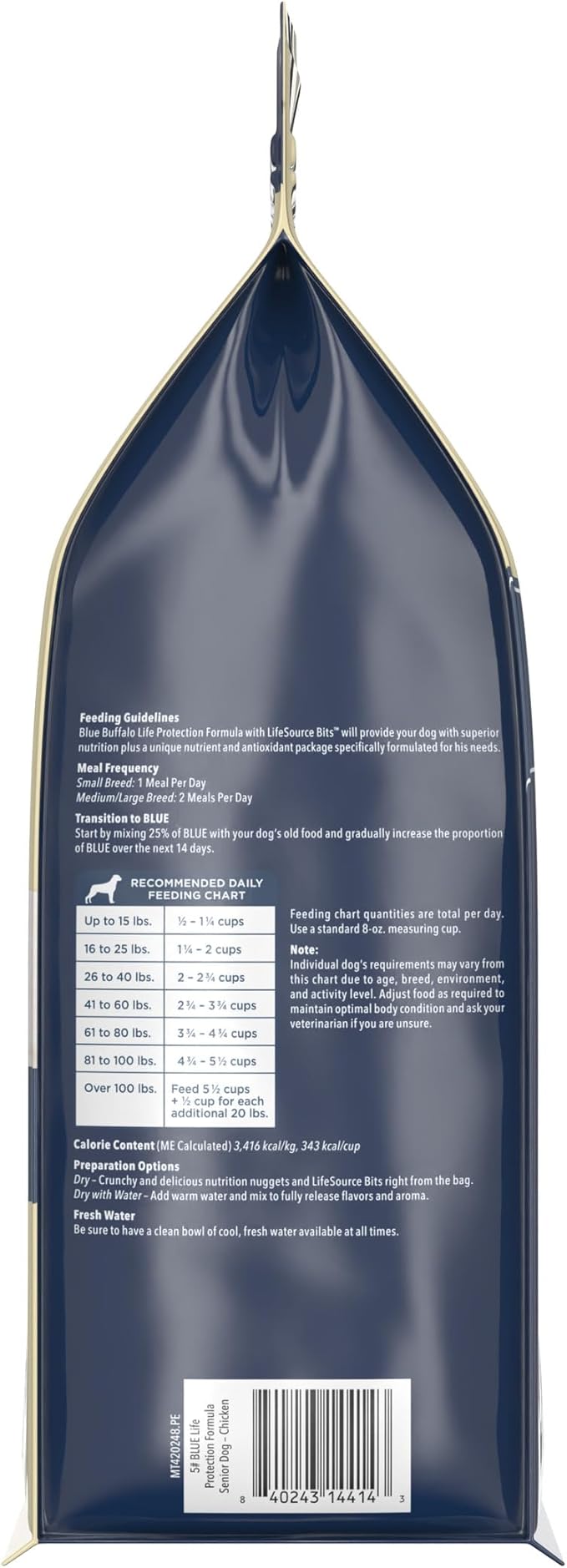 Blue Buffalo Life Protection Formula Natural Senior Dry Dog Food, Chicken and Brown Rice 5-lb Trial Size Bag
