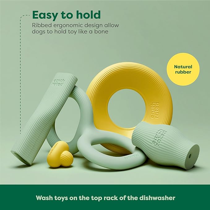 Earth Rated Dog Toy, Enrichment Toy for Adult and Puppy Dogs, Dishwasher and Freezer-Safe, Natural Rubber, Large, Green