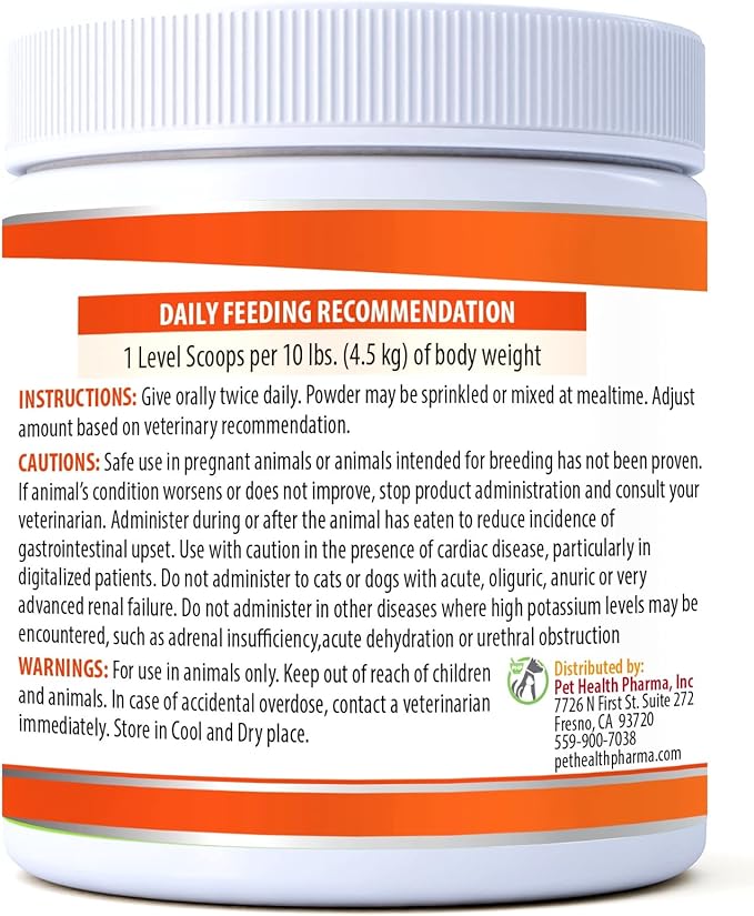 RenaCare K is for Renal K (Potassium Gluconate) Potassium Supplement Powder for Dogs and Cats, (4 oz) with Chicken Liver Flavor - 215 Level Scoop (Made is U.S.A)