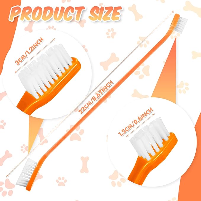 100 Pieces Dog Tooth Brush Pet Toothbrush Soft Grooming Dogs Toothbrush Dog Double Sided Toothbrush Long Handle Tooth Brush for Puppy Pet Large and Small Teeth Cleaning Dental Oral Care, 10 Colors