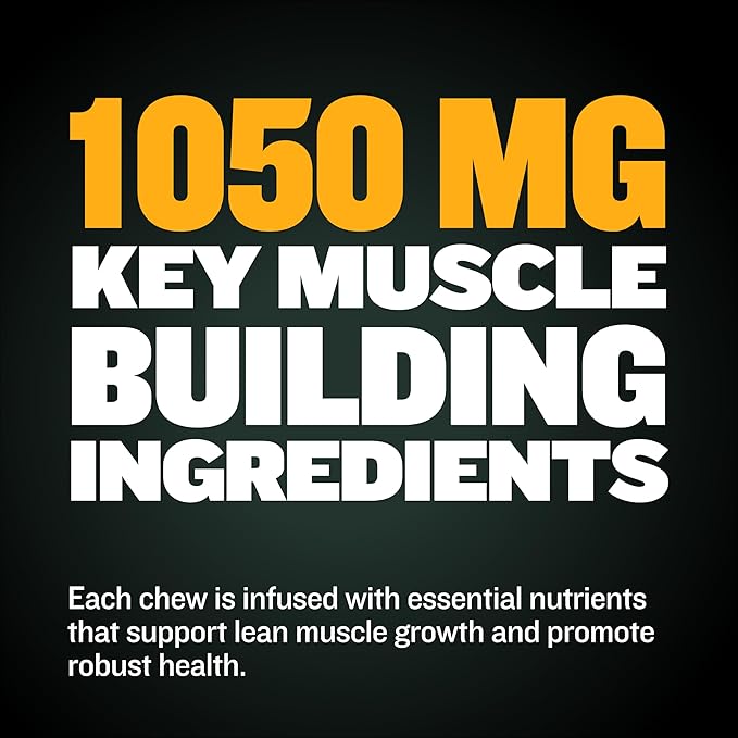Bully Max Muscle Builder Soft Chews for Dogs and Puppies - Training Supplements Chews for Puppy and Adult Dog - Dog Food Treats for Muscle Gain - All Dog Breeds & Ages, 75 Delicious Soft Chews