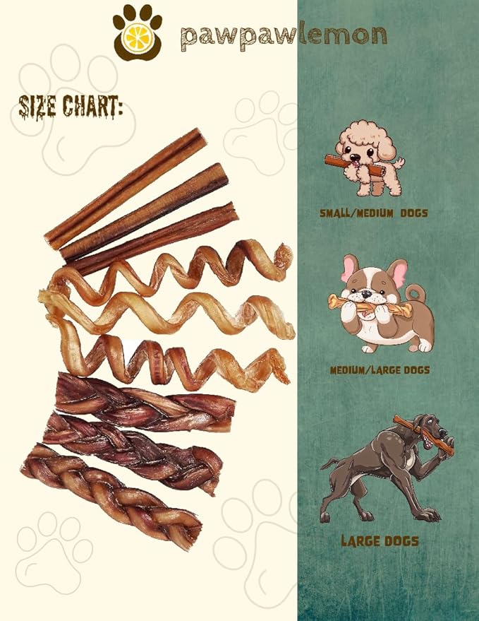 Bully Sticks for Dogs (6 inch Pack of 20) | Long Lasting Natural Dog Chew | Single Ingredient 100% Beef Pizzle | Packed in The USA | Standard Thickness
