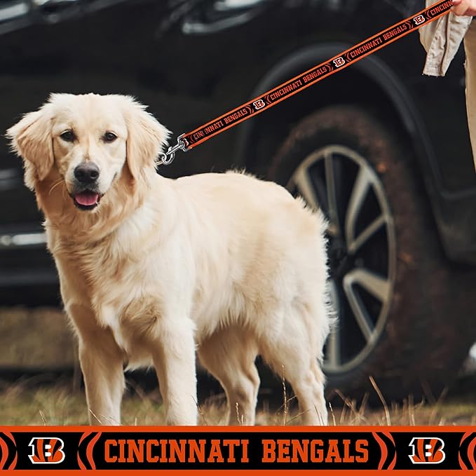 NFL PET Leash Cincinnati Bengals Dog Leash, Large Football Team Leash for Dogs & Cats. A Shiny & Colorful Cat Leash & Dog Leash Licensed by The NFL