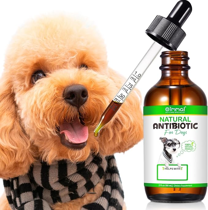 Natural Antibiotics for Dogs, Dog Antibiotics Natural Herbal Supplement, Dog Multivitamin Bacon Flavor-2 Fl Oz