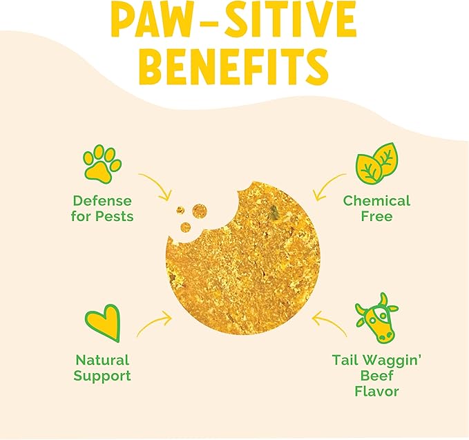 LuckyTail’s Natural Flea and Tick Prevention for Dogs - Brewers Dried Yeast with Garlic for Dogs - Vitamin B Supplements for Dogs - Made in The USA - Aprox. 180 Soft Chews
