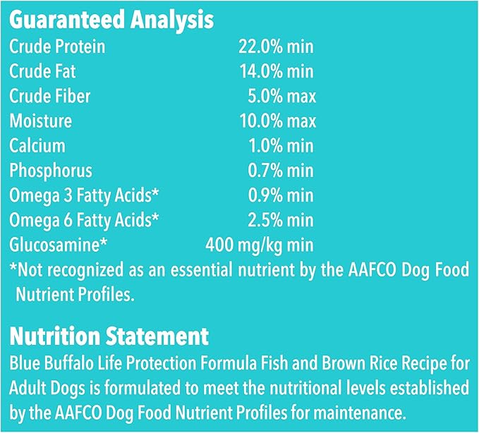 Blue Buffalo Life Protection Formula Natural Adult Dry Dog Food, Fish and Brown Rice 15-lb