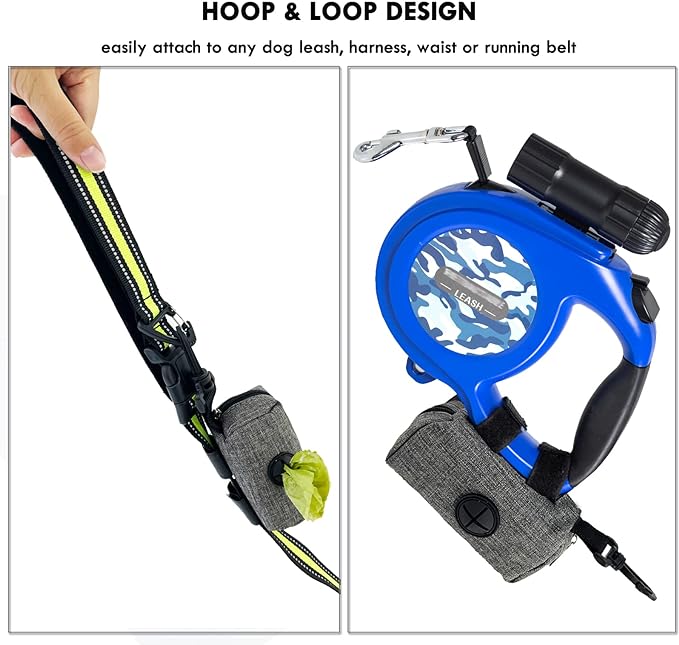 2 Pack Dog Poop Bag Holder, Poop Bag Holders for Leashes, Pet Dog Waste Bag Dispenser Leash Attachment – Fits Any Dog Leash – Includes 2 Pack Poop Bag Dispenser