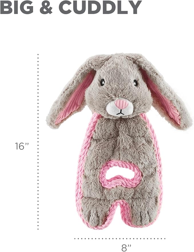 Outward Hound Cuddle Tugs Bunny Plush Squeaky Dog Toy