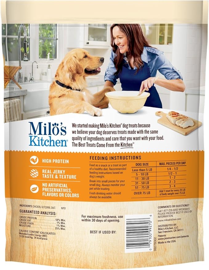 Milo'S Kitchen Simply Chicken Jerky Dog Treat, 7 Oz