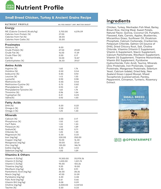 Open Farm Grain-Free Small Breed Dog Recipe 4 lb