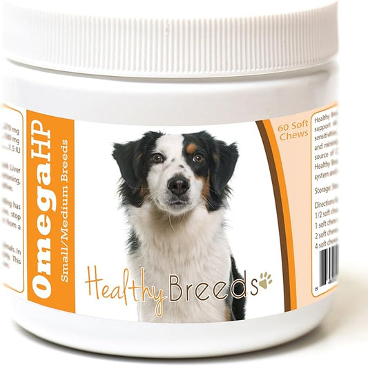 Healthy Breeds Miniature American Shepherd Omega HP Fatty Acid Skin and Coat Support Soft Chews 60 Count