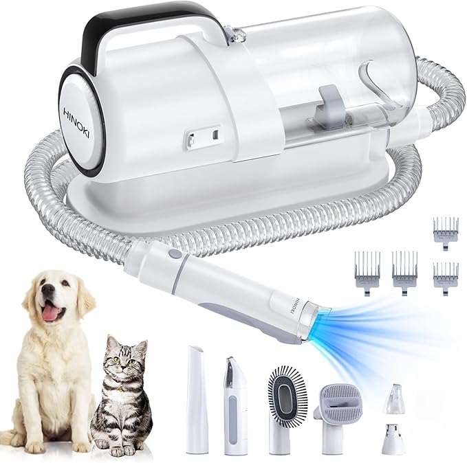 Pro pet grooming kit,Pet Grooming Vacuum Picks Up 99% Pet Hair,7 Proven Grooming Tools, 2.3L Capacity Pet Hair Dust Cup…