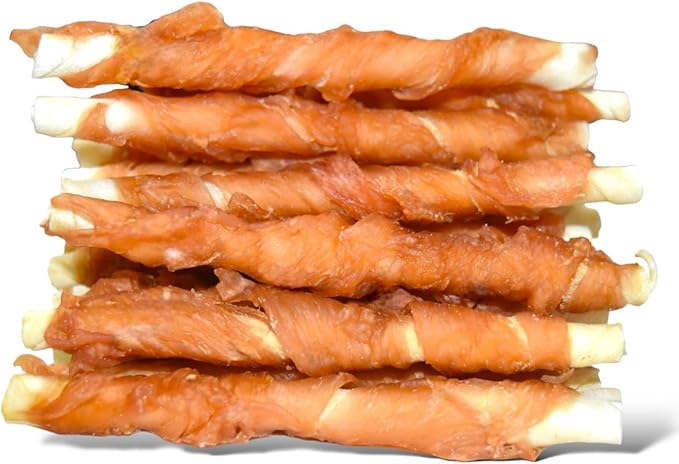 Dog Chews Twists Chicken Treats Wrapped Rawhide Natural Dog Treats 16oz for Large and Medium Breed Treaty Fun Dog Bones Treats