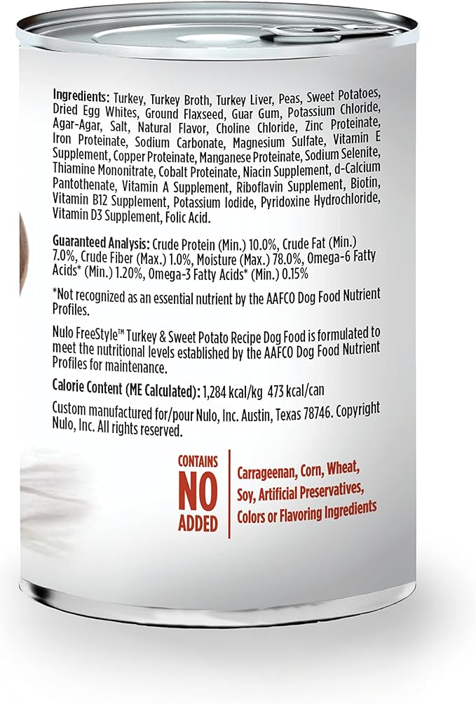 Nulo Grain Free Canned Wet Dog Food (13 oz, Turkey) - 12 Cans