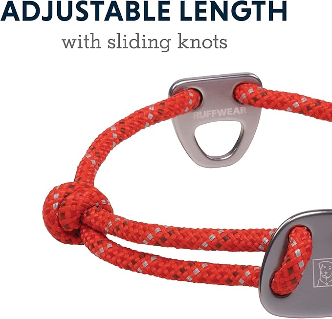 Ruffwear, Knot-a-Collar Dog Collar, Climbing Rope Collar for Everyday Use, Red Sumac, 14"-20"